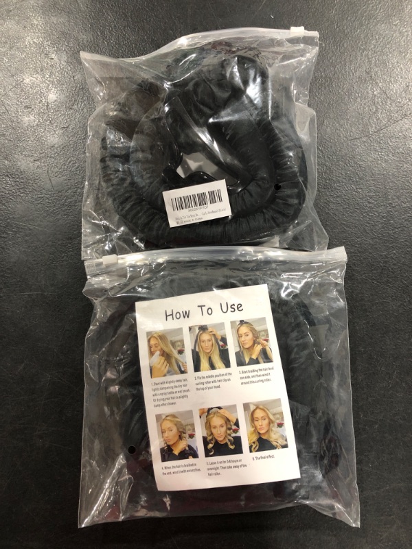 Photo 2 of 2 Abailu Heatless Hair Curlers Tik Tok Heatless Curls Heatless Curling Rod Headband (Black) 