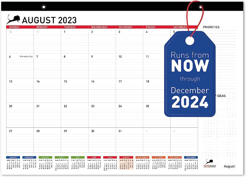 Photo 1 of Desk Calendar 2023-2024 – Large 18 Month Desktop Pad & Hanging Wall Calendar for Home, School, and Office - 17" x 12" Monthly 2024 Calendar Planner with Bleed Resistance Thick Paper (Runs August 2023 - December 2024) 