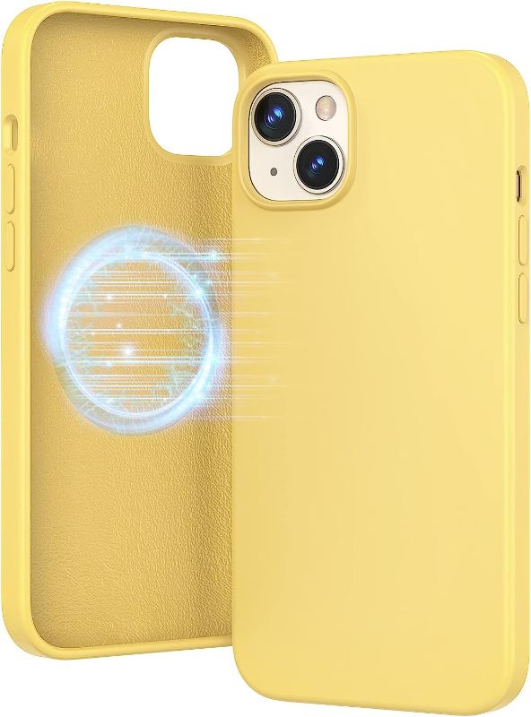 Photo 1 of MILPROX Compatible with Magsafe for iPhone 14 Plus Silicone Case 2022, Magnetic Liquid Silicone Protective Shockproof Bumper Rubber Gel Shell Cover for iPhone 14 Plus 6.7" 2022 - Yellow 