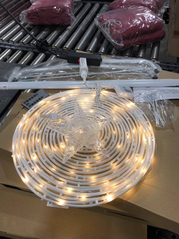 Photo 1 of Light Up Warm White Christmas Spiral Tree with Remote Control for Outdoor Christmas Decorations, Christmas Yard Decorations, Indoor Christmas Decorations