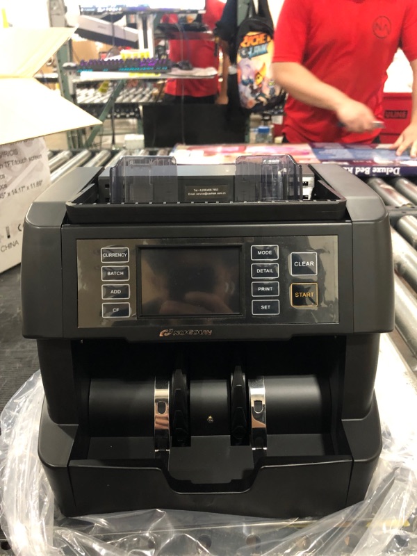 Photo 4 of NUCOUN VC-3 Money Counter Machine Mixed Denomination, Value Counting, CIS/UV/IR/MG/MT Counterfeit Detection, USD/Euro/CAD/MXN, Printer Enabled Bill Cash Counter for Business Matte Black?no Sn Reading?