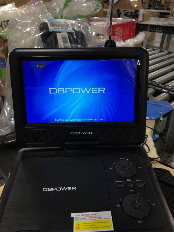 Photo 4 of DBPOWER 11.5" Portable DVD Player, 5-Hour Built-in Rechargeable Battery, 9" Swivel Screen, Support CD/DVD/SD Card/USB, Remote Control, 1.8 Meter Car Charger, Power Adaptor and Car Headrest (Black)