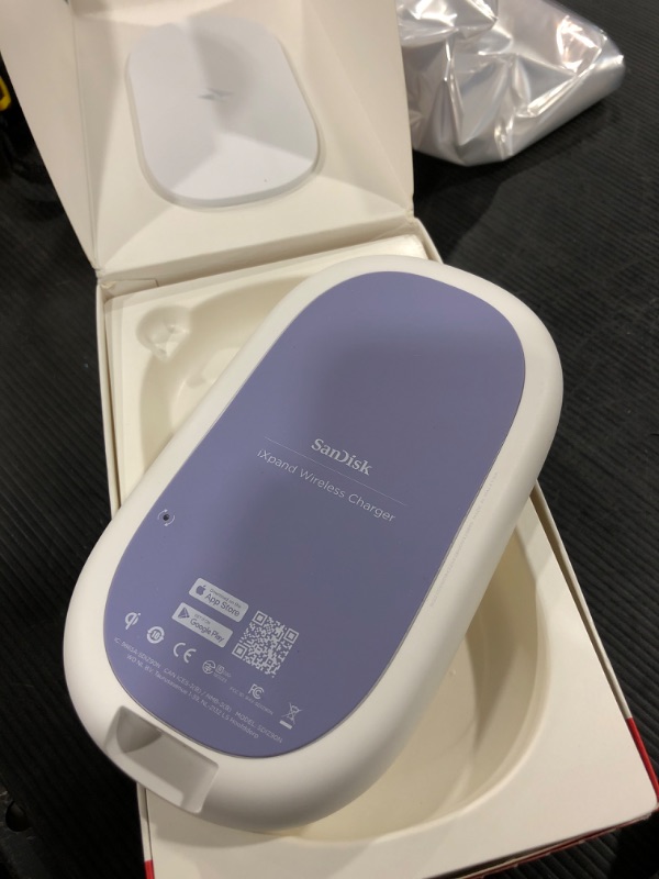 Photo 3 of 2-in-1 (wireless fast charging + 256GB photo/video backup) - SanDisk Ixpand Wireless Charger Sync (Qi-certified, 10W Fast Charge, works with iPhone and Android), Wireless Charger - w/ Auto Backup Wireless Charger - w/ Auto Backup 256GB