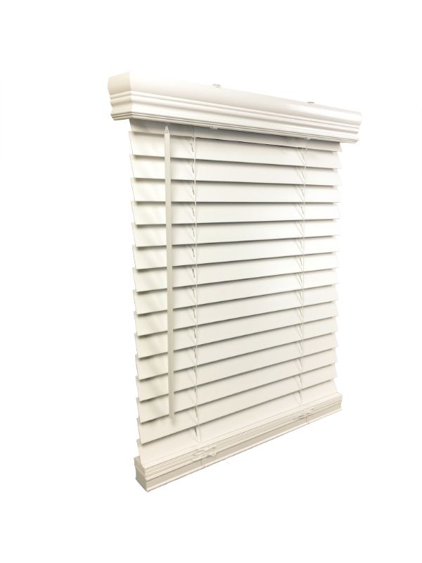 Photo 1 of 2 Cordless Faux Wood Blind 25 W X 72 H Outside Mount
