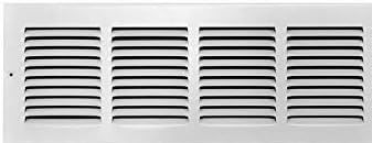 Photo 1 of  6 in. H x 24 in. W 1-Way Powder Coat White Steel Return Air Grille
