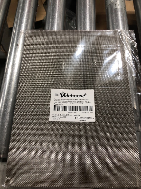 Photo 2 of 4PACK Stainless Steel Woven Wire Mesh Never Rust, Air Vent Mesh 11.8"X8.2"(300X 210mm), Hard and Heat Resisting Screen Mesh, 1mm Hole 20 Mesh Easy to Cut by Valchoose
