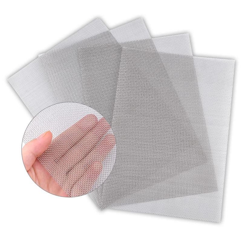 Photo 1 of 4PACK Stainless Steel Woven Wire Mesh Never Rust, Air Vent Mesh 11.8"X8.2"(300X 210mm), Hard and Heat Resisting Screen Mesh, 1mm Hole 20 Mesh Easy to Cut by Valchoose
