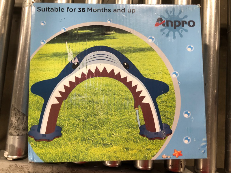 Photo 2 of Anpro Giant Shark Sprinkler Kids Inflatable Water Toy Summer Outdoor Play Sprinkler
