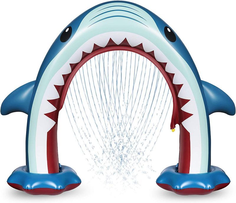 Photo 1 of Anpro Giant Shark Sprinkler Kids Inflatable Water Toy Summer Outdoor Play Sprinkler
