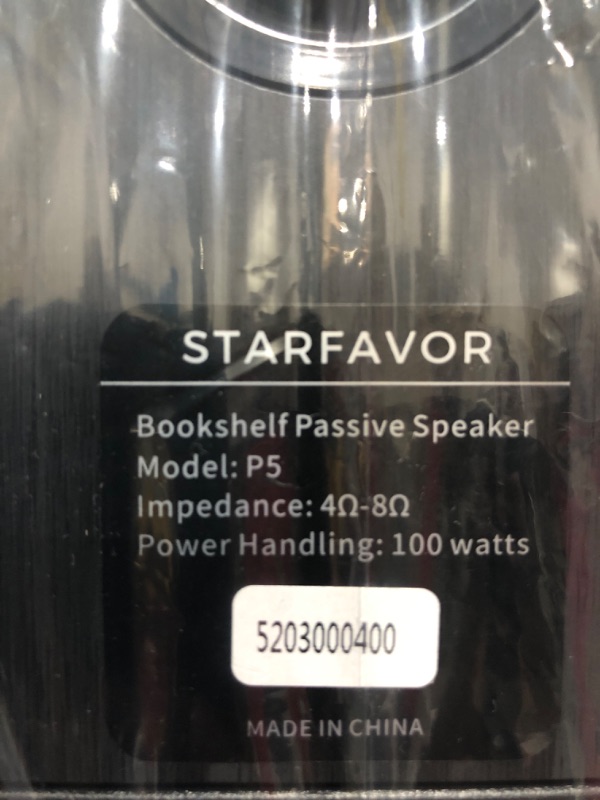 Photo 3 of Starfavor 5.25” Passive Bookshelf Speakers Pair, 2-Way Home Stereo Speakers 50 watts RMS, 100 watts Peak Power, 5 inch Wired Audio Speakers for Home Theater -P5 