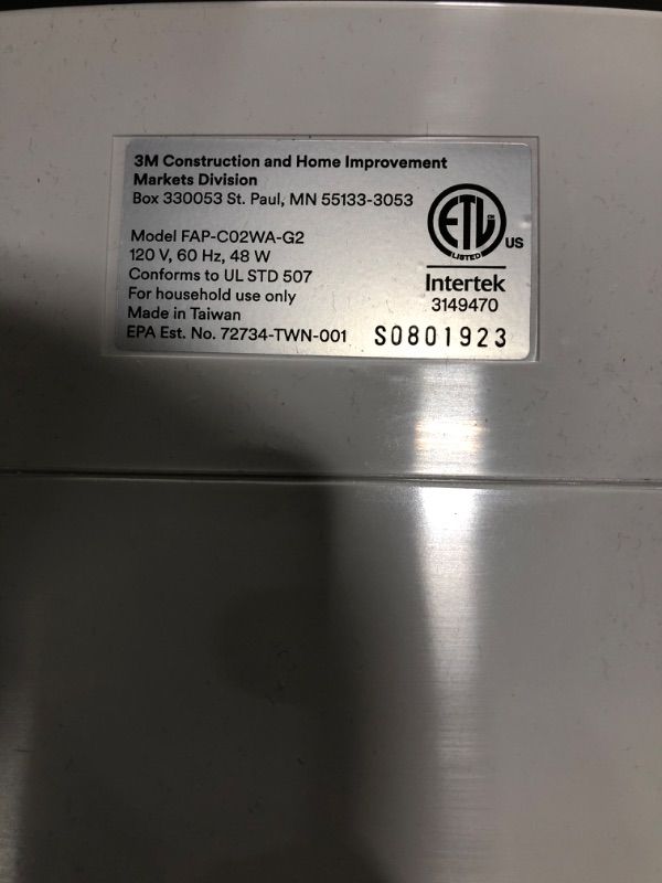 Photo 1 of Filtrete Air Purifier, Small/Medium Room True HEPA Filter, Captures 99.97% of Airborne particles such as Smoke, Dust, Pollen, Bacteria, Virus for 150 Sq. Ft., Office, Bedroom, Kitchen and more