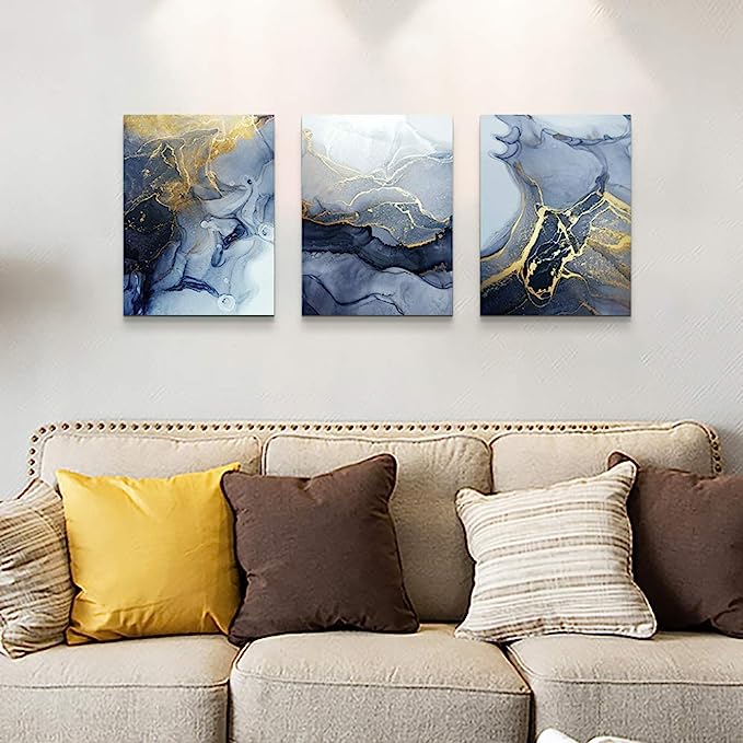 Photo 1 of Abstract Wall Decor for Living Room Bedroom Wall Art Paintings Abstract Ink painting Wall Artworks Hang Pictures for Office Decoration, 16x24inch/Piece, 3 Panels Bathroom Home Decorations Posters