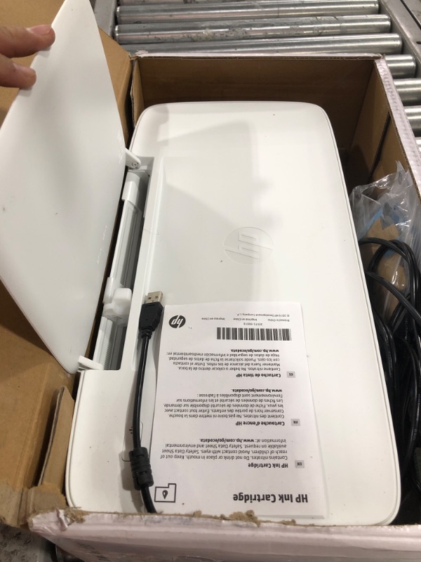 Photo 2 of HP Deskjet 1255 Compact Wired Single-Function Color Inkjet Printer Portable Home Office Equipment, White - Print Only, USB Connectivity, 4800 x 1200 dpi, 8.5" x 14", Cbmou Printer_Cable 