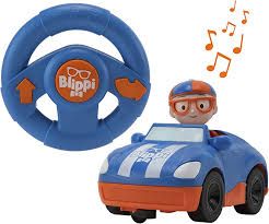 Photo 1 of Blippi Racecar - Fun Remote-Controlled Vehicle Seated Inside, Sounds - Educational Vehicles for Toddlers and Young Kids,Orange, Blue
