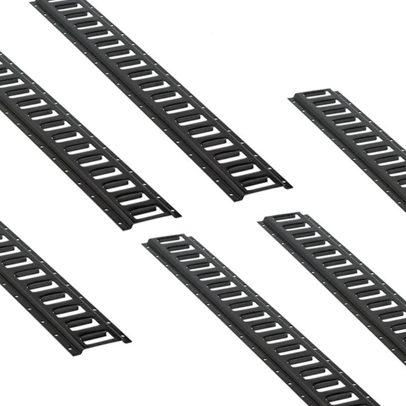 Photo 1 of 4utoHydra E Track Rail - 5 ft / 6 Pack - Horizontal - Galvanized/Black Painted - Etrack Tiedown Rail - e-Track Trailer Packages Load System - Truck Bed tiedown Anchors Rails
