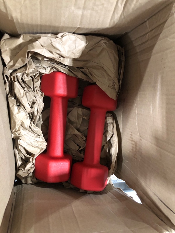 Photo 1 of 2 PC RED DUMBBELLS 10 LBS 