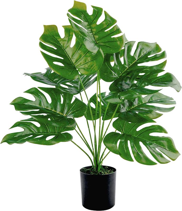 Photo 1 of 19" Large Fake Plants Artificial Palm Tree in Pot for Indoor and Outdoor Home Office Decor
