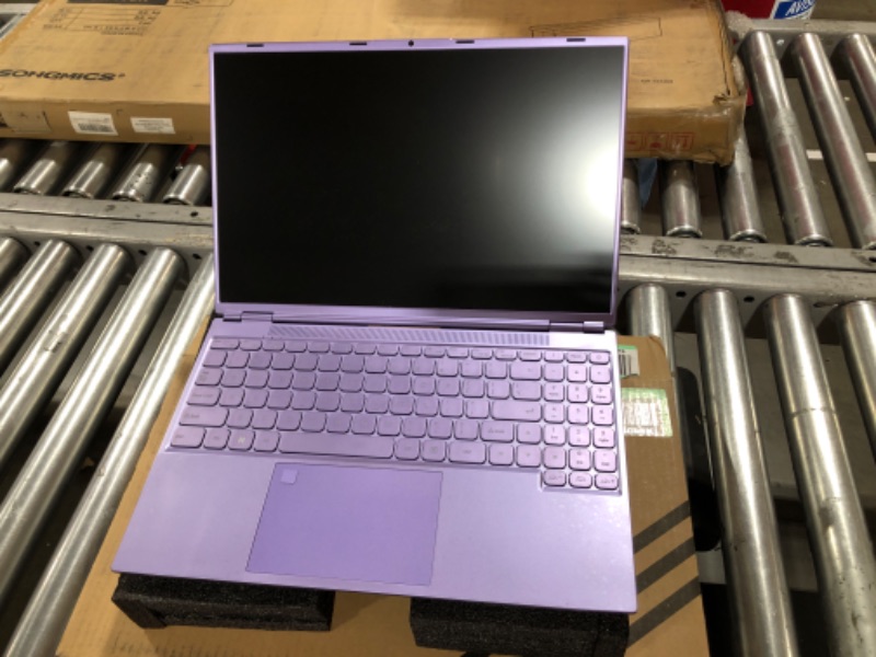 Photo 3 of ?Win 11 Pro/Office 2019?16" Laptop Ultra-narrow bezels 2.5K FHD(2560x1600) IPS Screen, Celeron N5095,12G RAM, 512GB SSD, Color Backlit KB, Fingerprint Reader, WIFI, Type-C, HDMI(12G+512GB SSD, Purple) 