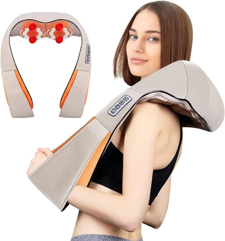 Photo 1 of Neck and Shoulder Massager with Heat Shiatsu Massager Kneading Back and Neck Massager Deep Tissue Massage for Neck and Back Pain Relief Full Body Muscle Relax , Portable Massager for Home,Office&Car
