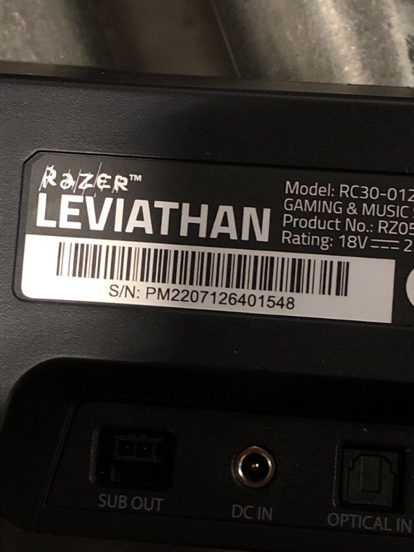 Photo 4 of Razer Leviathan: Dolby 5.1 Suround Sound - Bluetooth aptX Technology - Dedicated Powerful Subwoofer for Deep Immersive Bass - PC Gaming and Music Sound Bar