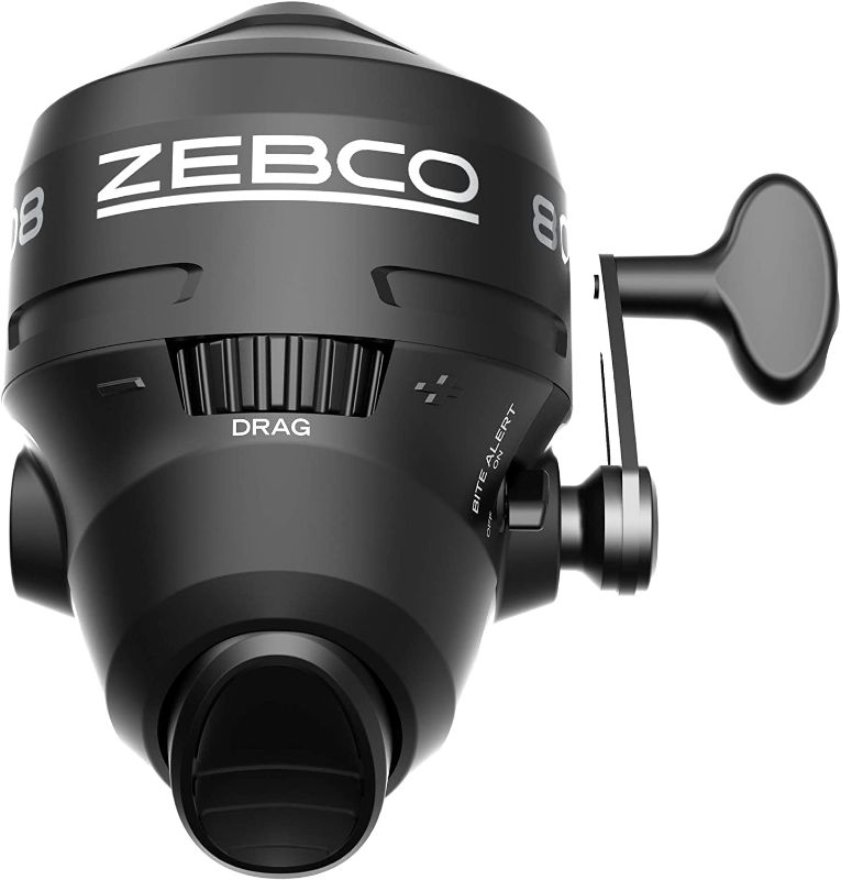 Photo 1 of Zebco 808 Spincast Fishing Reel, Powerful All Metal Gears, Quickset Anti-Reverse and Bite Alert, Pre-spooled with 20-Pound Zebco Fishing Line, Clam Pack, Black
