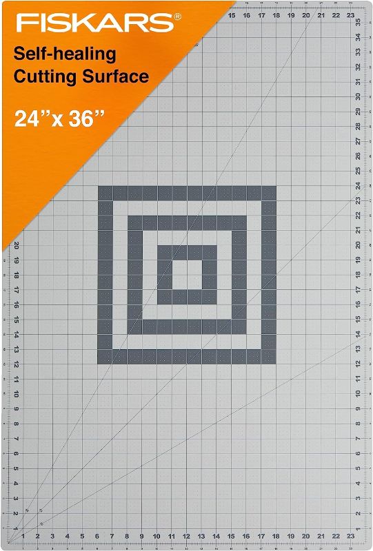 Photo 1 of  Fiskars Self Healing Cutting Mat with Grid for Sewing, Quilting, and Crafts - 24"x36” Grid - Gray 