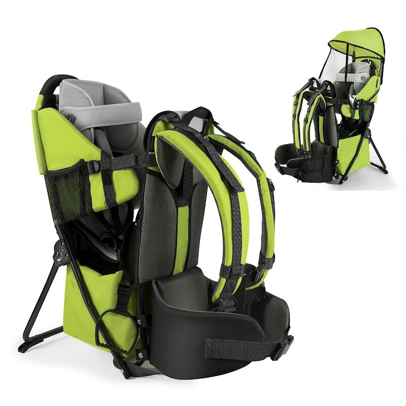 Photo 1 of besrey Baby Backpack Carrier for Hiking Toddler Backpack Carrier Child Carrier Green
