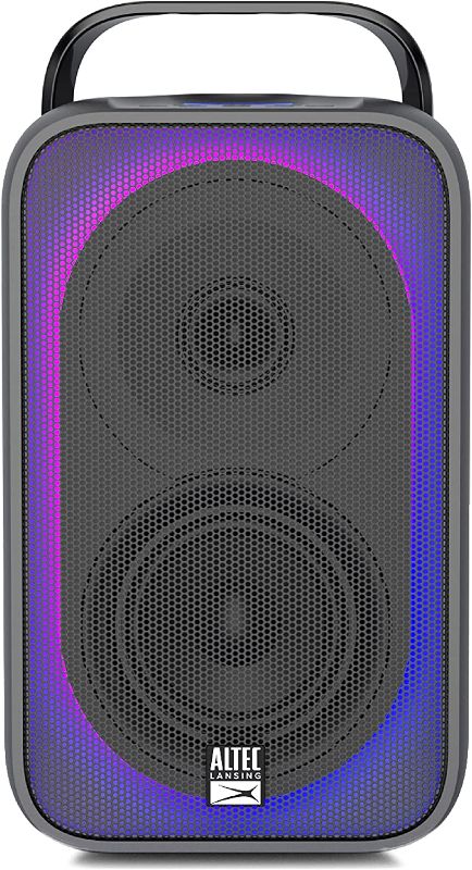 Photo 1 of  Altec Lansing Shockwave Wireless Party Speaker 60W Bluetooth speakerwith a Long Lasting 6 Hour Battery, Multi LED Party Modes, Multiple bass Boost Modes, Party Sync 