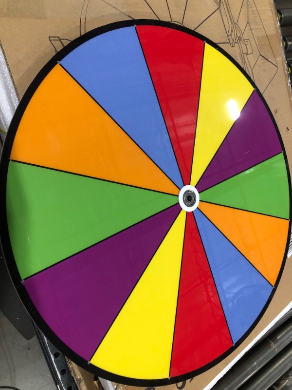 Photo 4 of 24" Prize Wheel - Dual Use Tabletop or Height Adjustable Floor Stand Heavy Duty Spinner Wheel of Fortune with 12 Slots & Dry Erase Markers & Eraser for Carnival, Trade Show, Fortune Spinning Game