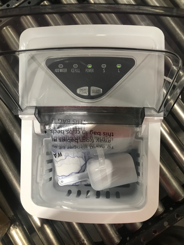 Photo 1 of Ice Makers Countertop, 9 Cubes Ready in 6 Mins, 26lbs/24Hrs Ice Cube Maker, Self-Cleaning Portable Ice Machine with Ice Scoop and Basket, 2 Sizes of Bullet Ice for Home Kitchen Office Bar Party
