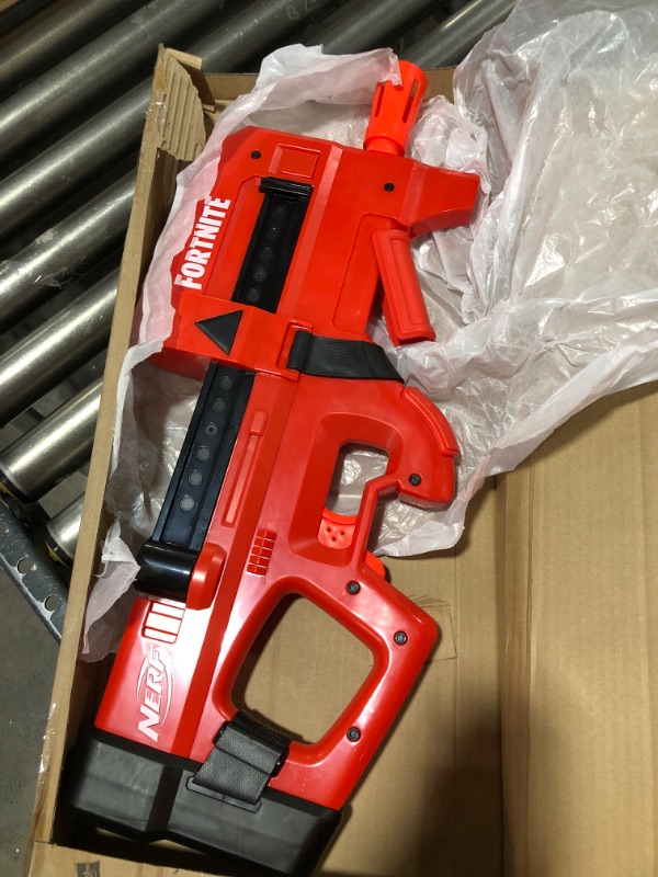 Photo 3 of NERF Fortnite Compact SMG Motorized Blaster, Ultra Red Wrap Design, 8-Dart Internal Clip, 8 Elite Foam Darts, Electric Semi Auto Fortnite Toy Blaster

