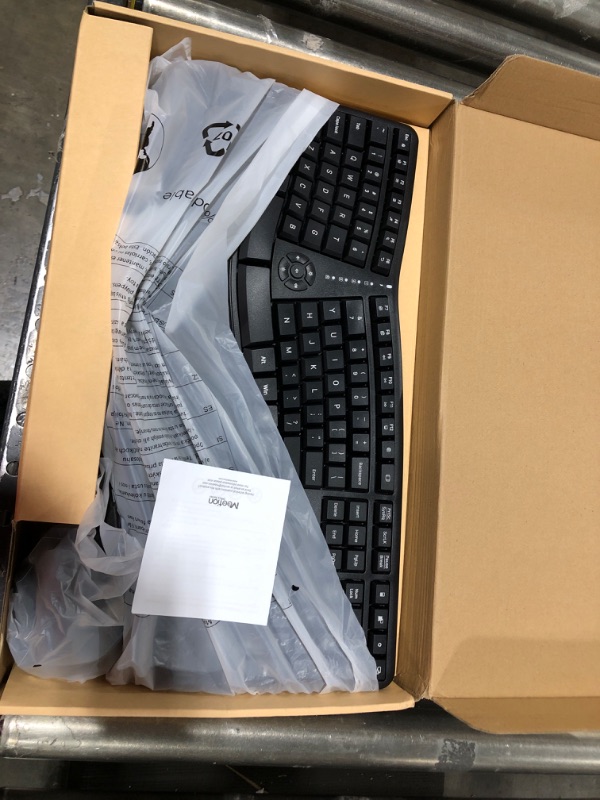 Photo 4 of 
MEETION Ergonomic Wireless Keyboard and Mouse, Ergo Keyboard with Vertical Mouse, Split Keyboard with Cushioned Wrist, Palm Rest, Natural Typing, Rechargeable, Full Size, Windows/Mac/Computer/Laptop
