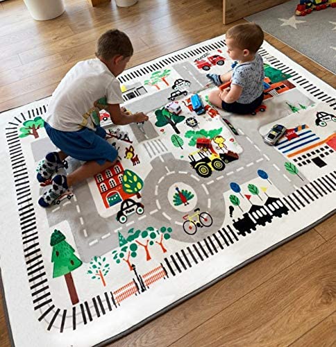 Photo 1 of  nexace Kids Rug Play Mat, City Life Great for Playing with Cars for Bedroom Playroom,Carpet,Soft Large Size,4.9x6.4 FEET (4.9'x6.4') 