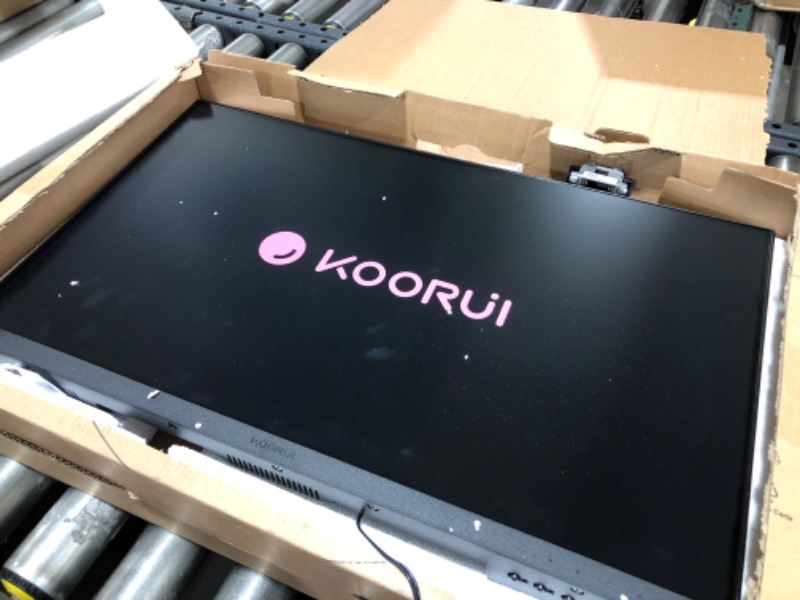 Photo 3 of KOORUI 24 Inch Computer Monitor Full HD 1920 x 1080p VA Display 75Hz 3000:1 Contrast Ratio with HDMI, VGA, Frameless, 75 x 75 mm VESA Mountable, Ergonomic Tilt, Black