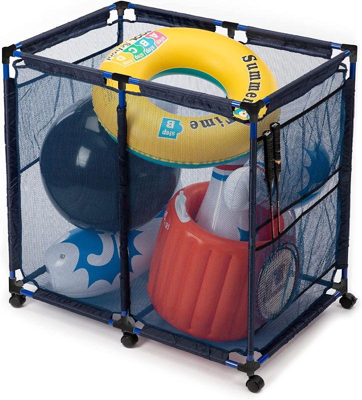 Photo 1 of  PARANTA Pool Storage Bin, Ball and Toy Mesh Container, Blue(36" x36" x24") 