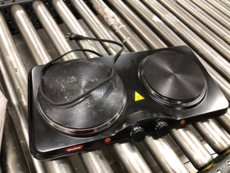 Photo 2 of Cheftek 1700W Dual Electric Stove 6'' & 7.5’’in Cooktop Plates With 2 Burners