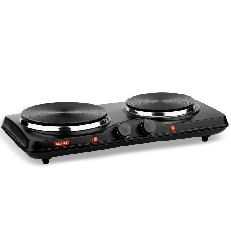 Photo 1 of Cheftek 1700W Dual Electric Stove 6'' & 7.5’’in Cooktop Plates With 2 Burners