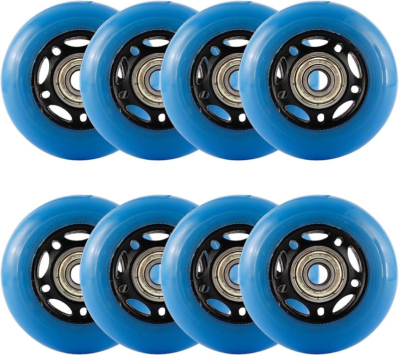 Photo 1 of Yaegoo 8 PCS 64mm 80mm Inline Skate Wheels Skates Replacement Wheels with Bearings