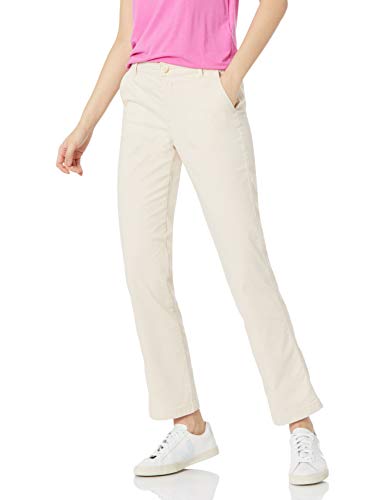 Photo 2 of Amazon Essentials Women's Mid-Rise Slim-Fit Full Length Straight Leg Khaki Pant (Available in Straight and Curvy Fits), Light Tan, 2