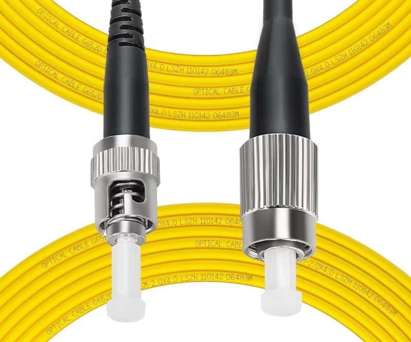 Photo 2 of Fibergaga-30m(98ft) OS2 ST/UPC to FC/UPC Fiber Patch Cable Single Mode Fiber, Simplex, Length Option: 0.5M(1.6ft)-30m(98ft) 9/125µm 2.0mm Cable Diameter Fiber Optic Cable, OS1/OS2 Compatible