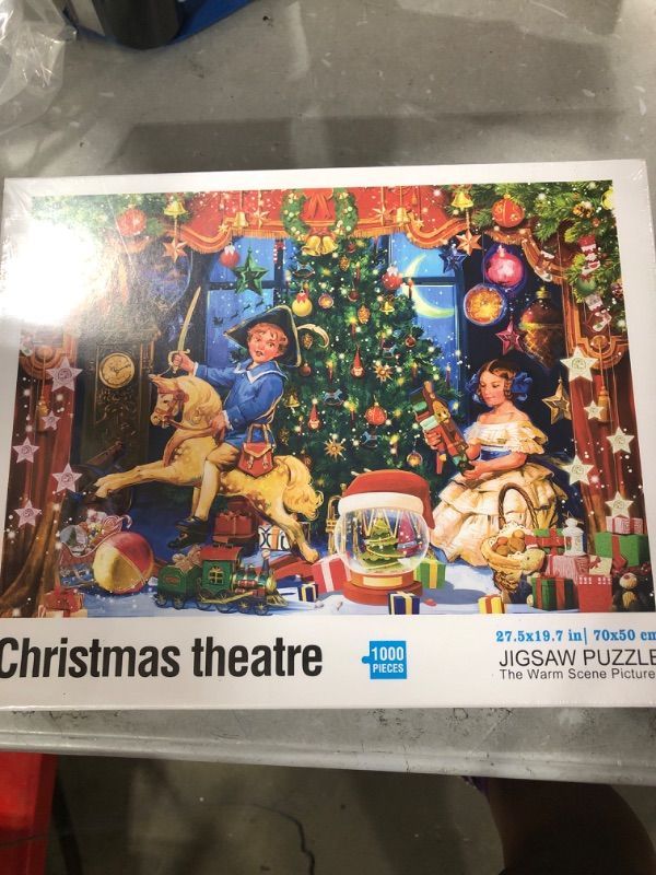 Photo 2 of 1000 Piece Christmas Puzzle for Adults Jigsaw Puzzle Medium Difficulty Fun Jigsaw Puzzle Gifts for Kids Age 8-10 and Up Christmas Puzzles 1000 Pieces(27.56 x 19.68 Inch) Christmas Theater