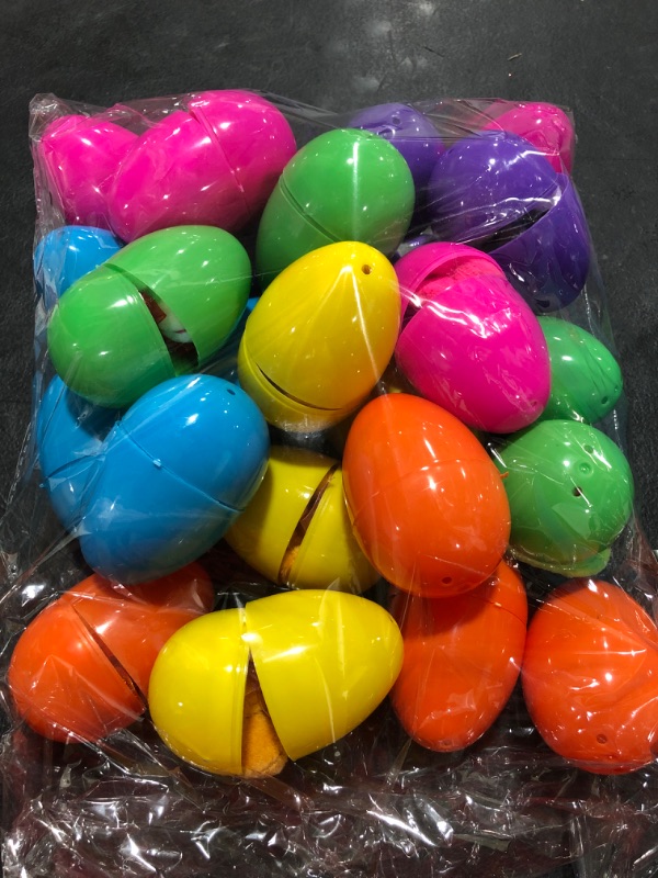 Photo 2 of 24 Pcs Filled Easter Eggs with Plush Bunny,Colorful Easter Eggs Prefilled with Plush Bunnies,Plush Animals Stuffed Toy for Kids Toddlers Easter Egg Hunt,Easter Basket Stuffers and Easter Party Favors