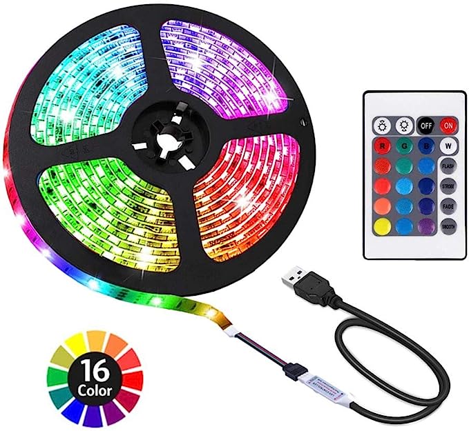 Photo 1 of CONDE Battery Powered LED Strip Lights, Remote Controlled, Multi-Color Changing, DIY Indoor and Outdoor Decoration, 6.56ft/2M