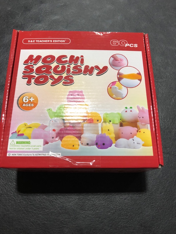 Photo 1 of 60Pcs Mochi Squishy Toys, Cute Animals, Assorted Colors, for Kids Boys Girls Party Favors Birthday Gifts