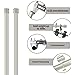 Photo 1 of 2 Pack Silver Curtain Rods for Window 84-120 inch(7-10ft), Modern Curtain Rods Adjustable Single Heavy Duty Window Curtain Rods, 1 inch Diameter Drapery Rods of Window Treatment, Silver, Set of 2