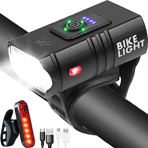 Photo 1 of Limited-time deal: Victoper Bike Light, High Lumens Super Bright Bicycle Light, 6+4 Modes USB Rechargeable Bike Headlight & Tail Light Set, Waterproof Safety Bike Front & Rear Light for Road, Mountain, Night Riding ( no charging cables included )