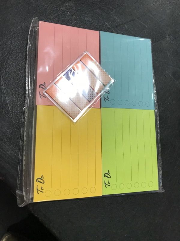 Photo 2 of (8 Pack) Lined Sticky Notes to Do List 3 x 4 Inch, 8 Colors Self Sticky Notes Pad Its, Bright Post Stickies Colorful Big Square Sticky Notes for Office, Home, School, Meeting, 60 Sheets/pad 3X4 in