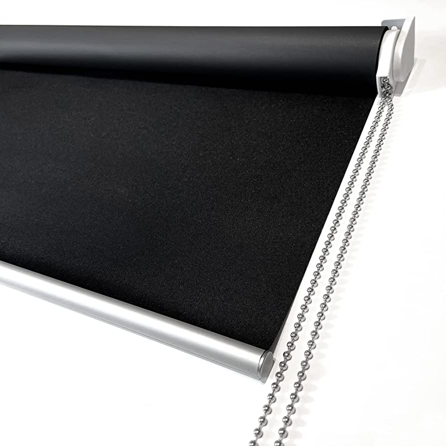 Photo 1 of 100% Blackout Roller Window Shades, Window Blinds with Thermal Insulated, UV Protection Waterproof Fabric, roll up and Down Blinds for Home and Office (Black - 45" W x 72" H)
