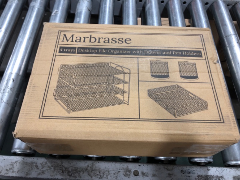 Photo 3 of Marbrasse 4-Trays File Organizer with Pen Holder + Drawer Organizer Set