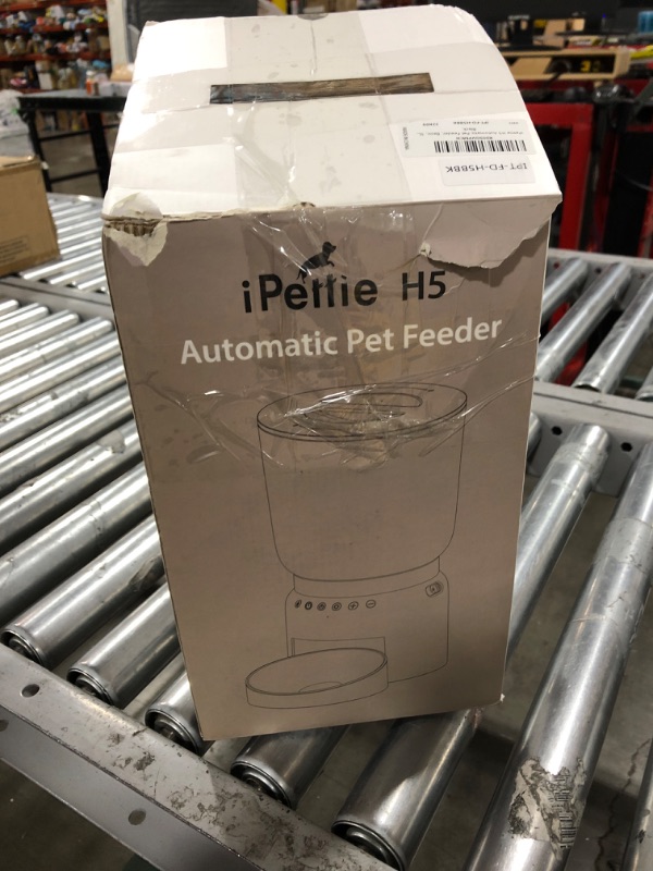 Photo 3 of iPettie Hourglass Cat Feeder Automatic with Quickset Remote, 5L/21 Cup Capacity, 1-6 Meals Per Day, 20 sec Voice Recording, Stainless Steel Bowl, Self Feeding Cat Food Dispenser, Auto Cat Feeder